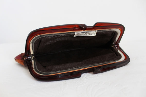 GENUINE LEATHER VINTAGE PATCH CLUTCH