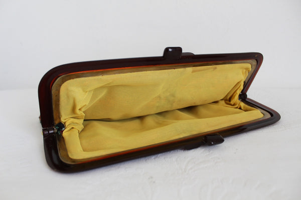 VINTAGE TAPESTRY FLORAL CLUTCH BAG PURSE