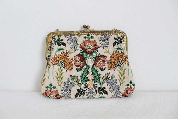 VINTAGE FLORAL TAPESTRY CHAIN BAG