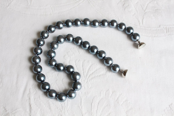 NEW FAUX PEARL CHUNKY NECKLACE BLACK