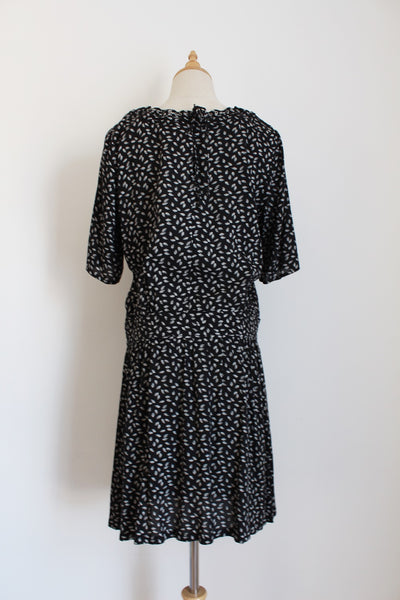MAISON SCOTCH PRINTED DRESS BLACK - SIZE 8