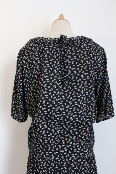 MAISON SCOTCH PRINTED DRESS BLACK - SIZE 8