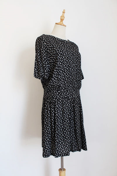 MAISON SCOTCH PRINTED DRESS BLACK - SIZE 8