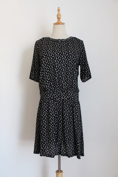 MAISON SCOTCH PRINTED DRESS BLACK - SIZE 8