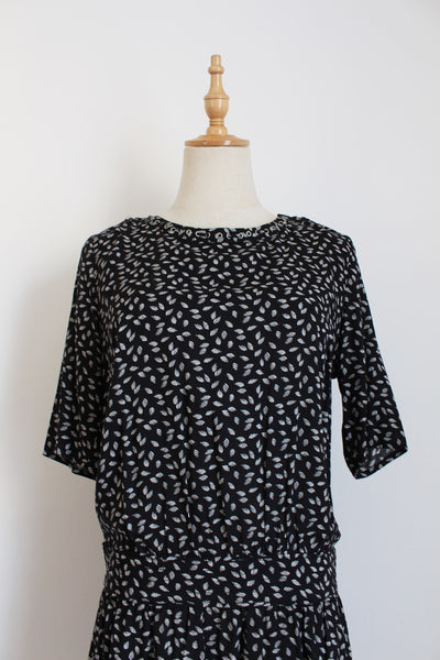 MAISON SCOTCH PRINTED DRESS BLACK - SIZE 8