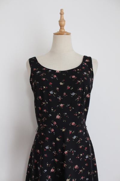 COMME CA DU MODE FLORAL DRESS BLACK - SIZE 8