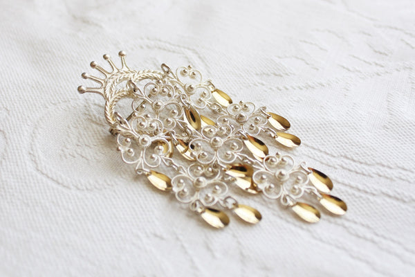 IVAR T. HOLTH SILVER VINTAGE HEART CROWN BROOCH