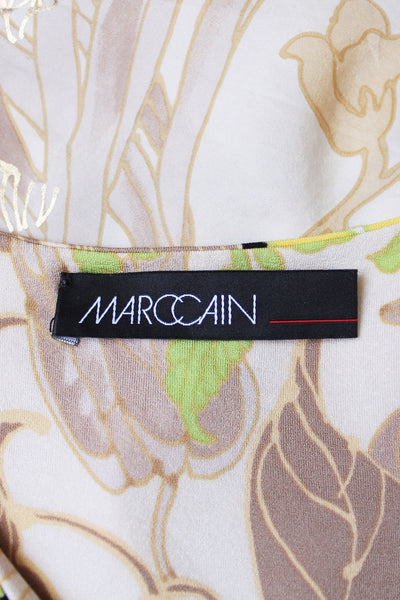 MARC CAIN 100% SILK PRINTED TOP - SIZE 8/10