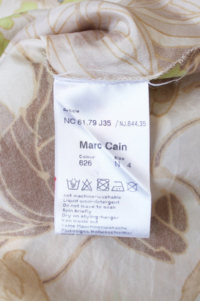MARC CAIN 100% SILK PRINTED TOP - SIZE 8/10