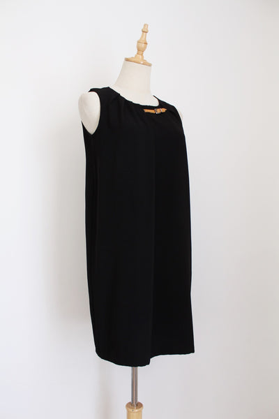 MANGO SLEEVELESS BUCKLE DRESS BLACK - SIZE 8