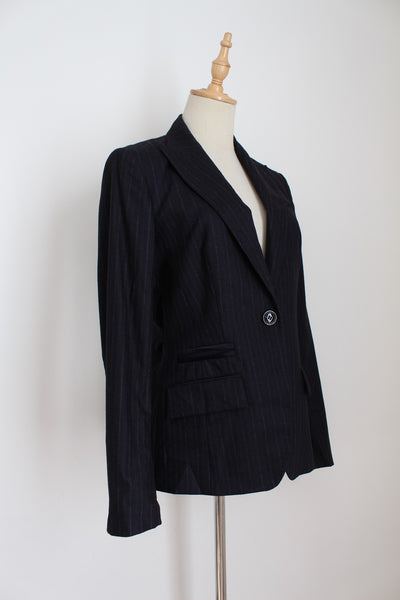 MARC CAIN WOOL PINSTRIPE BLAZER - SIZE 8