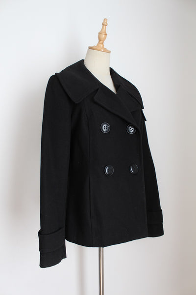 NEWPENNY DOUBLE BREASTED COAT BLACK - SIZE 12