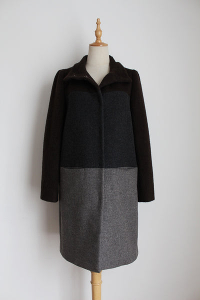 MAX MARA WEEKEND WOOL COAT BROWN - SIZE 8