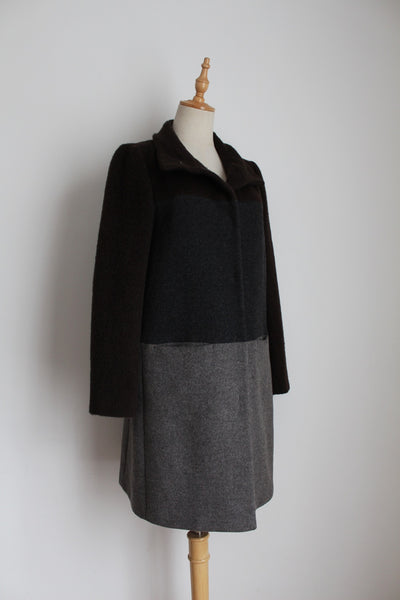 MAX MARA WEEKEND WOOL COAT BROWN - SIZE 8