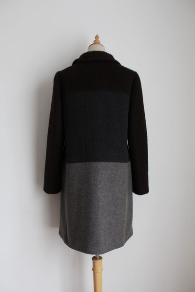MAX MARA WEEKEND WOOL COAT BROWN - SIZE 8