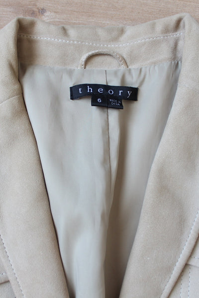 THEORY GENUINE LAMBSKIN LEATHER JACKET - SIZE 6