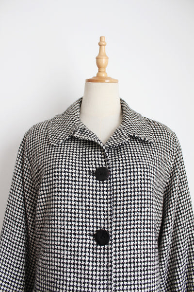 SYNONYME WOOL HOUNDSTOOTH JACKET - SIZE 12
