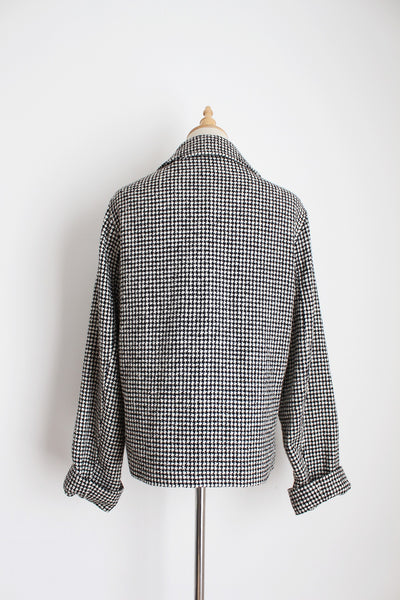 SYNONYME WOOL HOUNDSTOOTH JACKET - SIZE 12