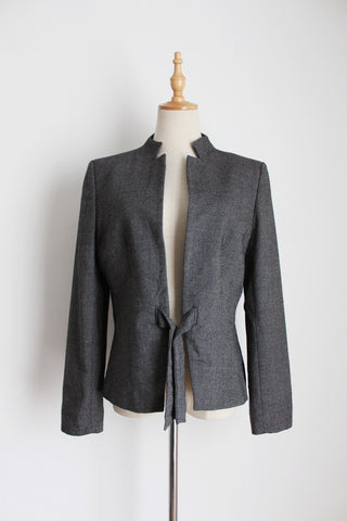 UN DEUX TROIS WOOL HIGH COLLAR JACKET - SIZE 8
