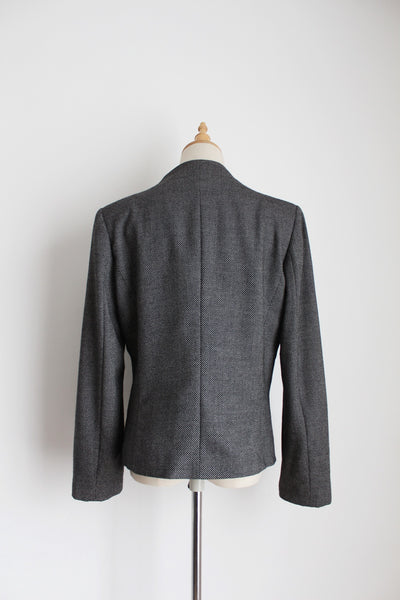 UN DEUX TROIS WOOL HIGH COLLAR JACKET - SIZE 8