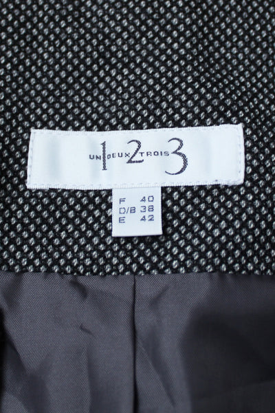 UN DEUX TROIS WOOL HIGH COLLAR JACKET - SIZE 8