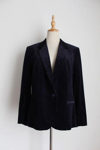 CARDUCCI VELVET PINSTRIPE BLAZER NAVY - SIZE 10