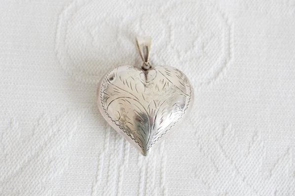 STERLING SILVER FILIGREE HEART PENDANT