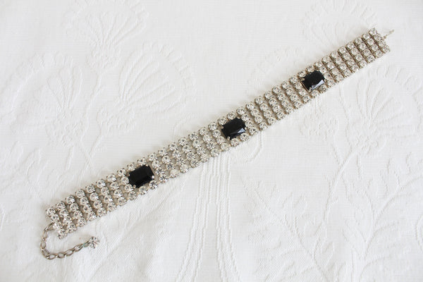 VINTAGE RHINESTONE CHOKER NECKLACE