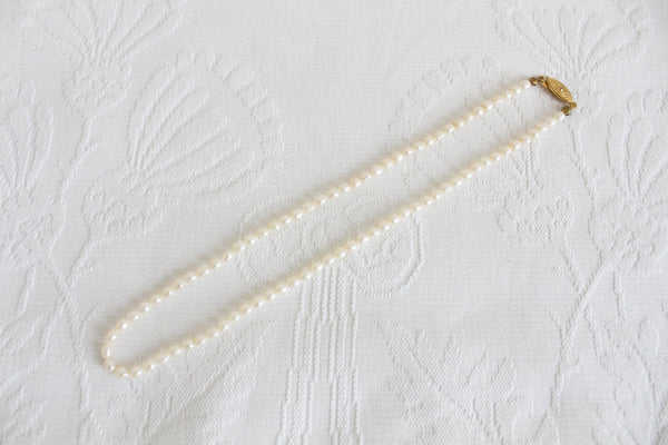 GENUINE PEARL VINTAGE GOLD TONE NECKLACE