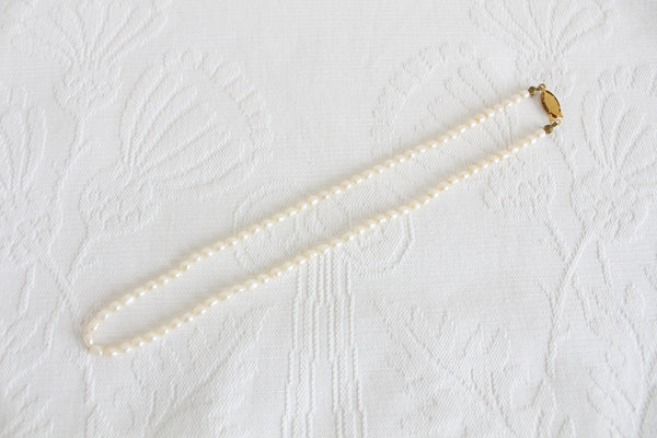 GENUINE PEARL VINTAGE GOLD TONE NECKLACE