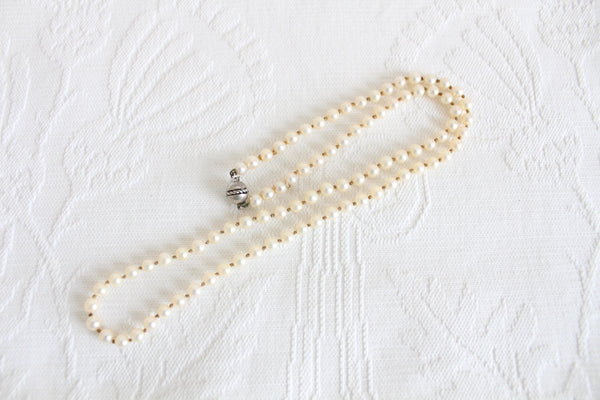 GENUINE PEARL VINTAGE SILVER NECKLACE