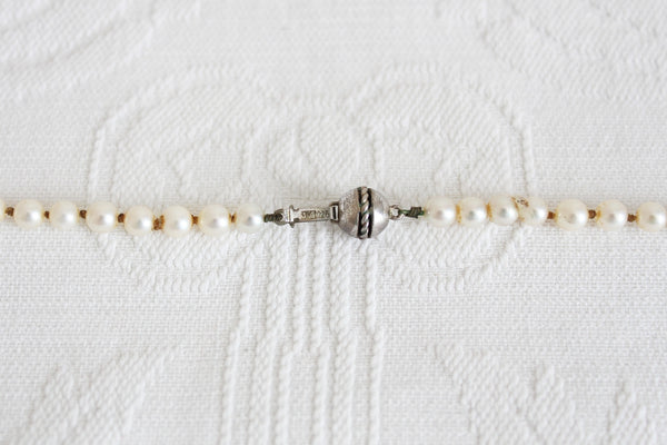 GENUINE PEARL VINTAGE SILVER NECKLACE
