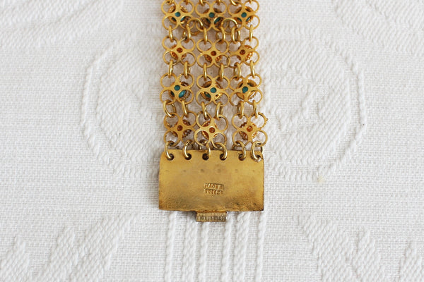 VINTAGE TURQUOISE CHAIN BRACELET GREECE