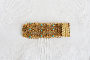 VINTAGE TURQUOISE CHAIN BRACELET GREECE
