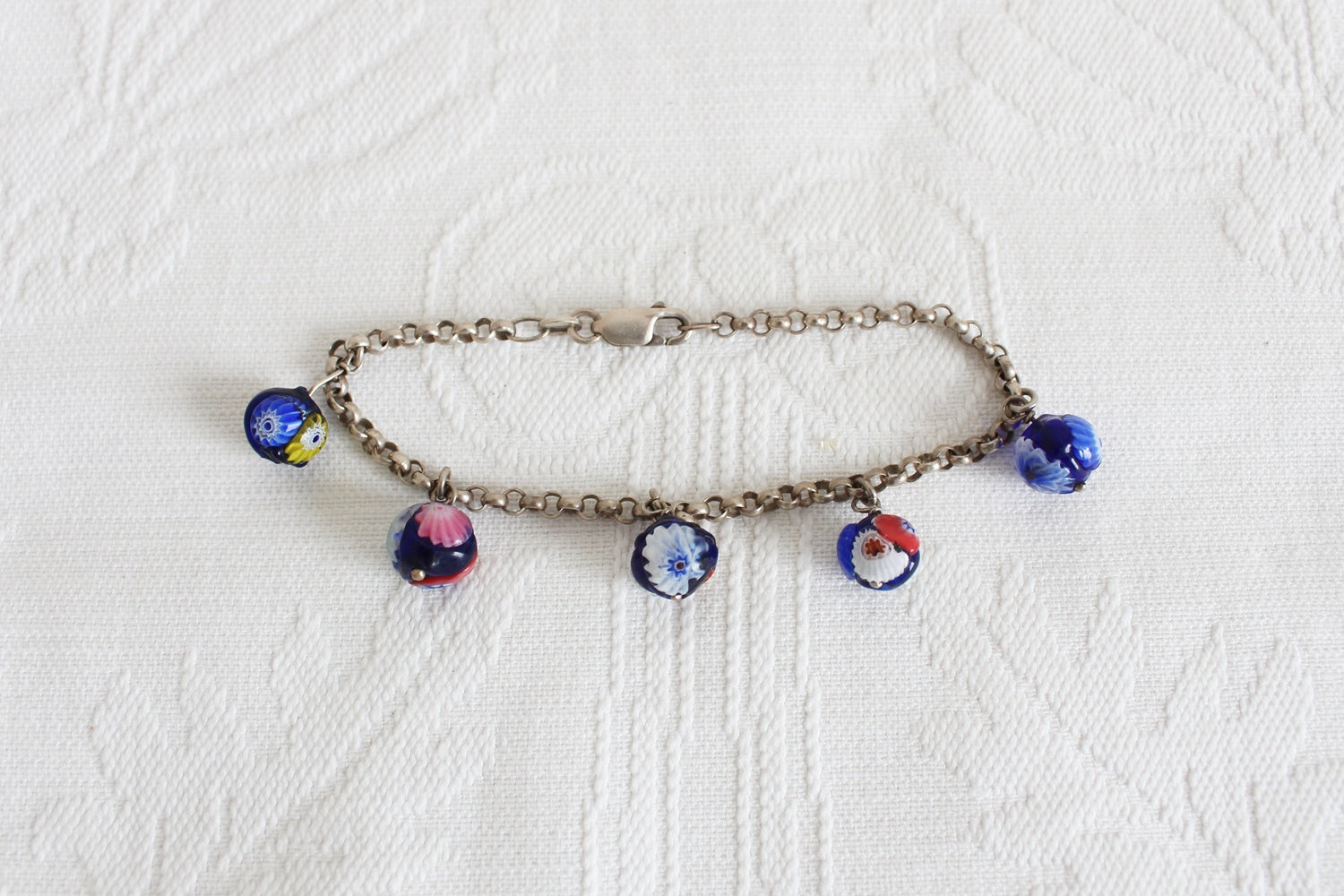 STERLING SILVER VINTAGE BEADED BRACELET