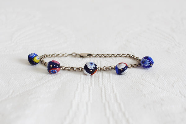 STERLING SILVER VINTAGE BEADED BRACELET