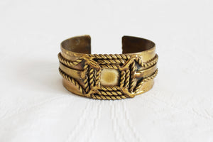 VINTAGE BRASS ROPE CUFF BANGLE