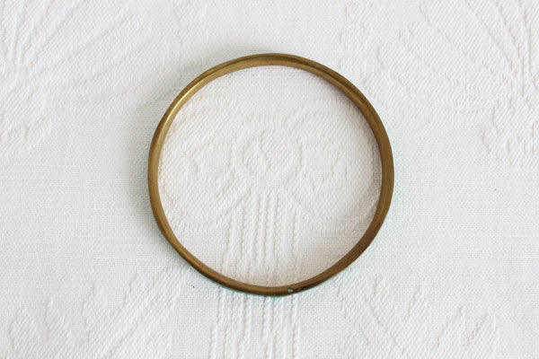 MALACHITE INLAY BRASS BANGLE VINTAGE