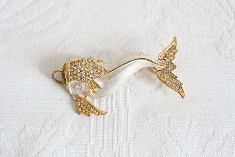 VINTAGE ENAMEL FISH BROOCH
