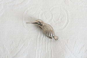 VINTAGE SILVER TONE BIRD BROOCH