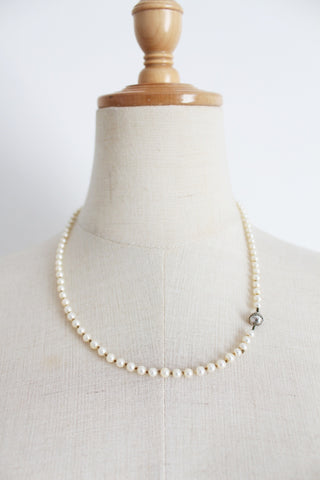GENUINE PEARL VINTAGE SILVER NECKLACE