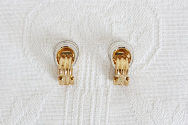 VINTAGE TWO TONE HOOP CLIP-ONS