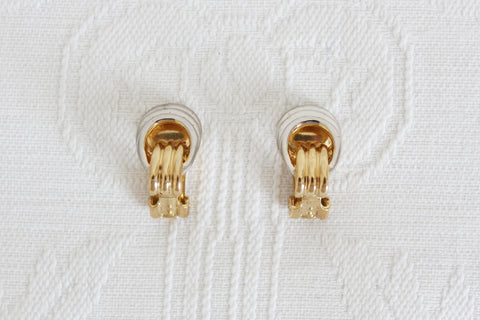 VINTAGE TWO TONE HOOP CLIP-ONS