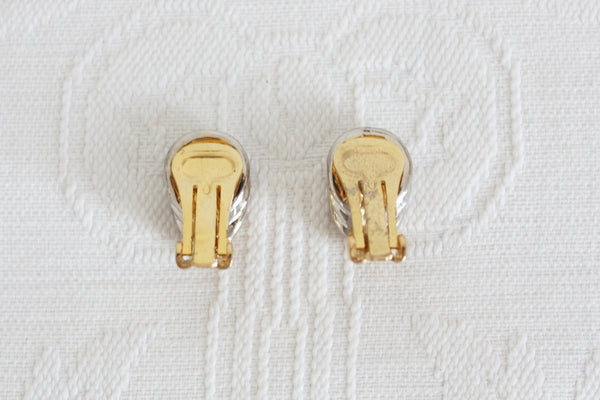 VINTAGE TWO TONE HOOP CLIP-ONS