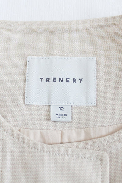 TRENERY COTTON BLAZER BEIGE - SIZE 12