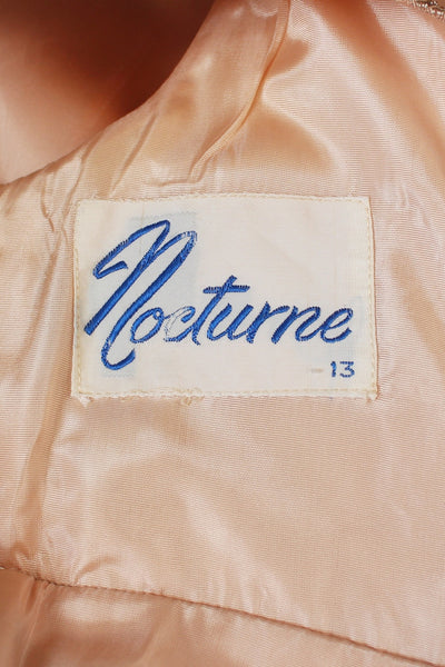 VINTAGE SATIN BEADED COCKTAIL DRESS PINK - SIZE 6