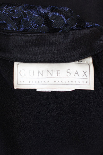 GUNNE SAX VINTAGE LACE COCKTAIL DRESS BLACK - SIZE 8