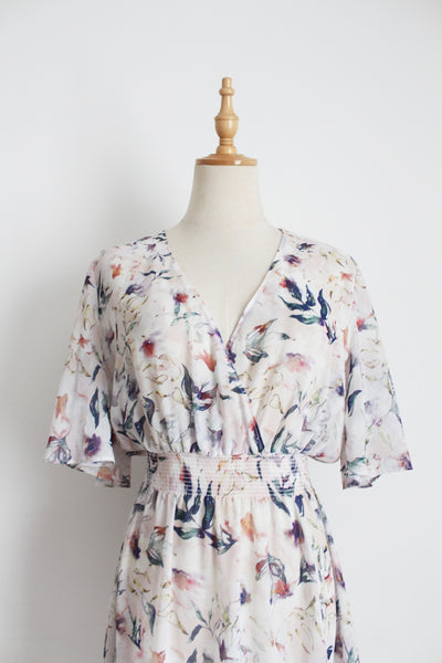 WITCHERY SHEER CHIFFON FLORAL DRESS - SIZE 10
