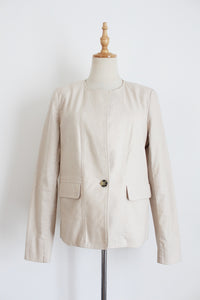 TRENERY COTTON BLAZER BEIGE - SIZE 12