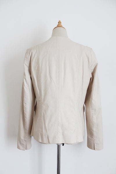 TRENERY COTTON BLAZER BEIGE - SIZE 12